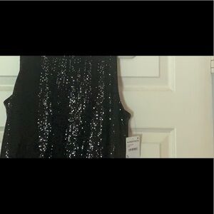Halogen Black Sequin Midi Dress, fully lined